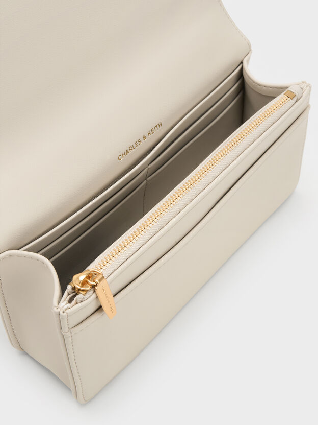 Paffuto Quilted Wallet On Chain, Cream, hi-res