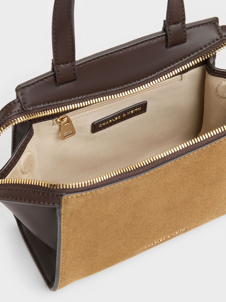 Pansy Two-Tone Trapeze Top Handle Bag, Sahara Sand, hi-res