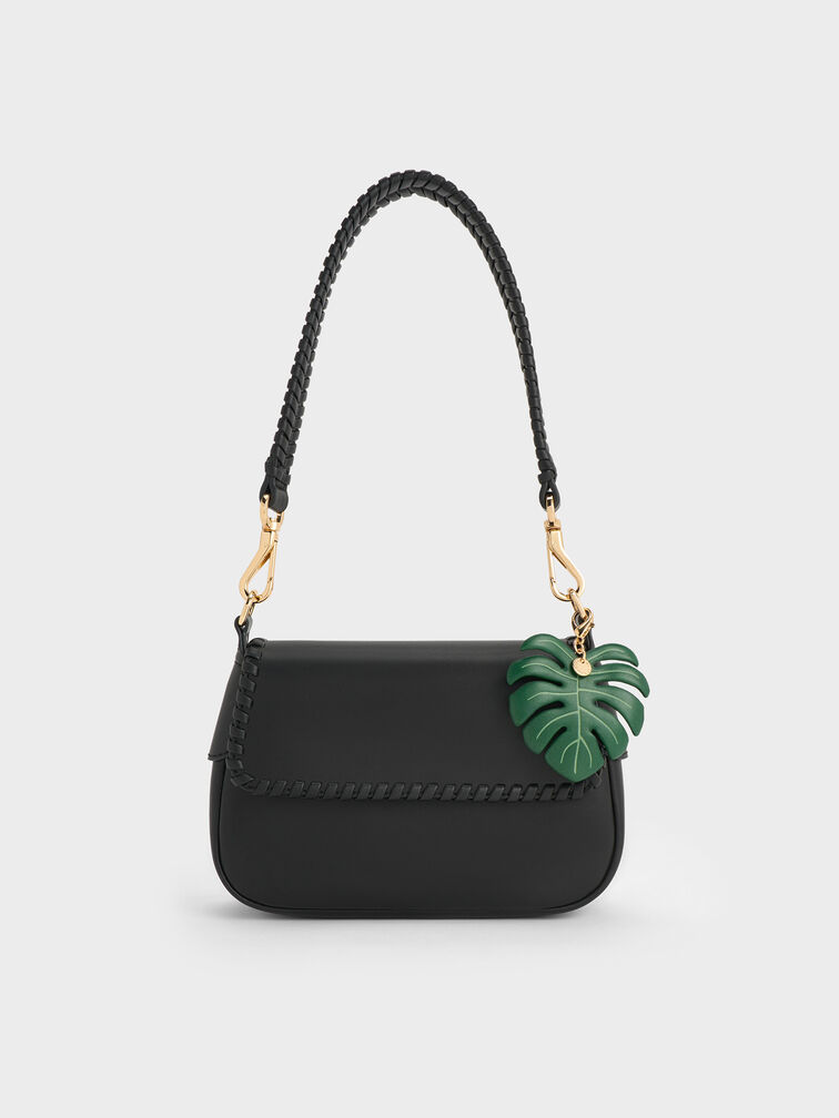 Blume Braided Shoulder Bag, Black, hi-res