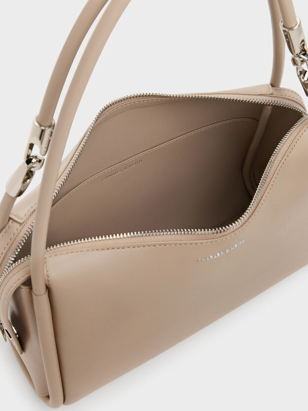 Lyla Tubular Slouchy Shoulder Bag, Taupe, hi-res