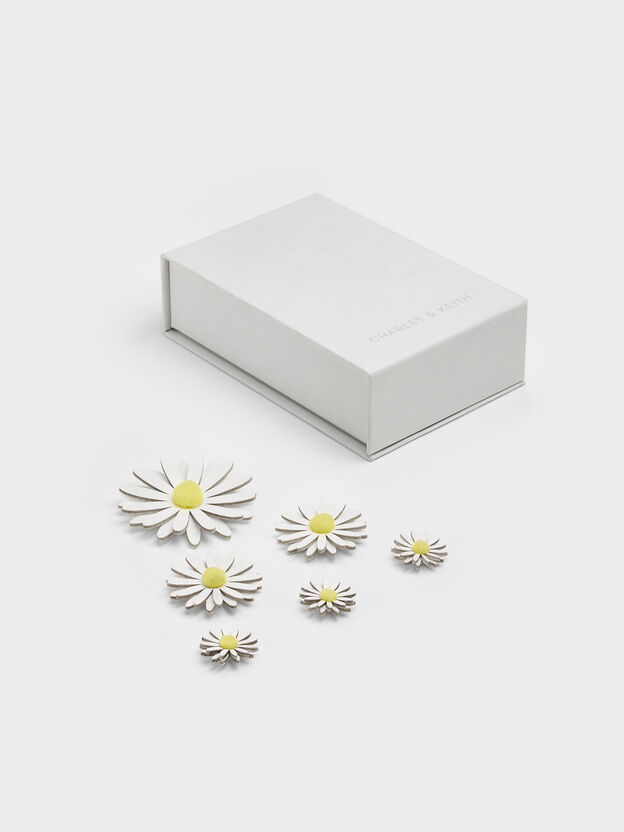Polly Floral Appliques Set, White, hi-res