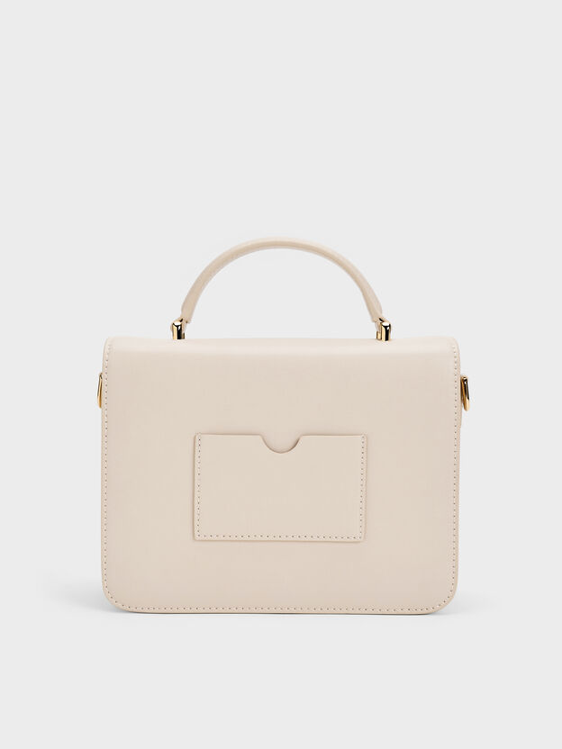 Octavia Front Flap Top Handle Bag, Ivory, hi-res