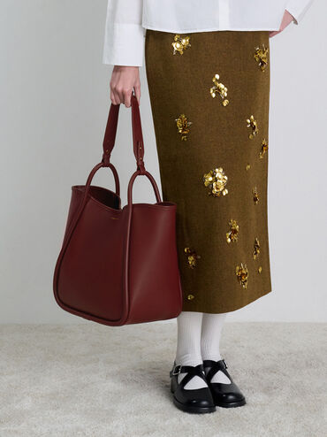 Lyla Tubular Slouchy Tote Bag, Mulberry Plum, hi-res