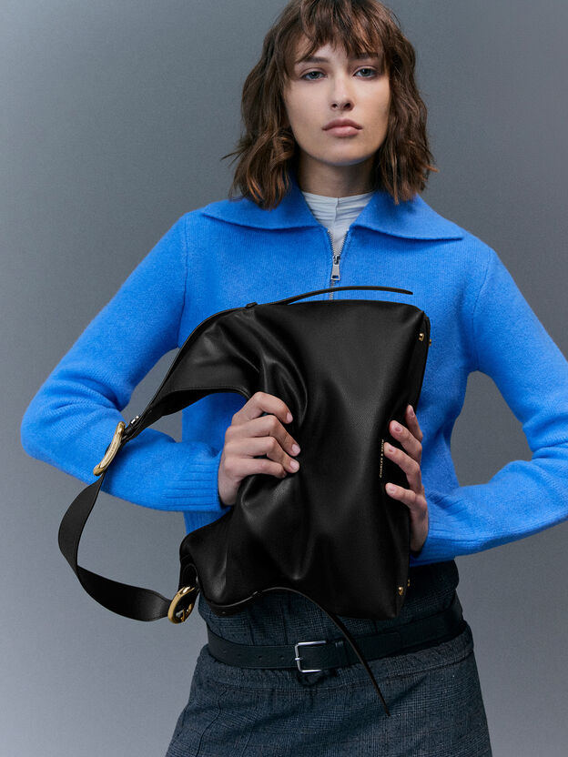 Aislin Hobo Bag, Black, hi-res
