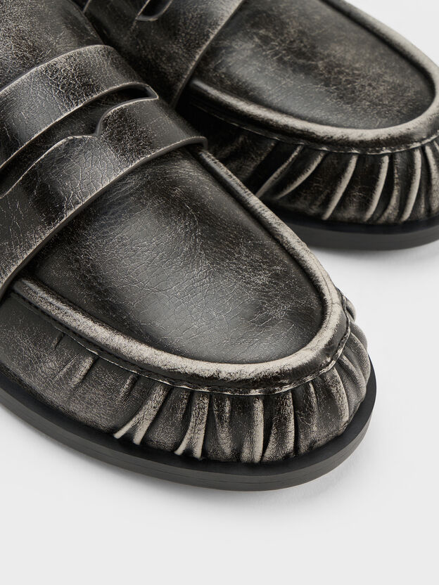 Dylan Penny Loafer Mules, Grey, hi-res