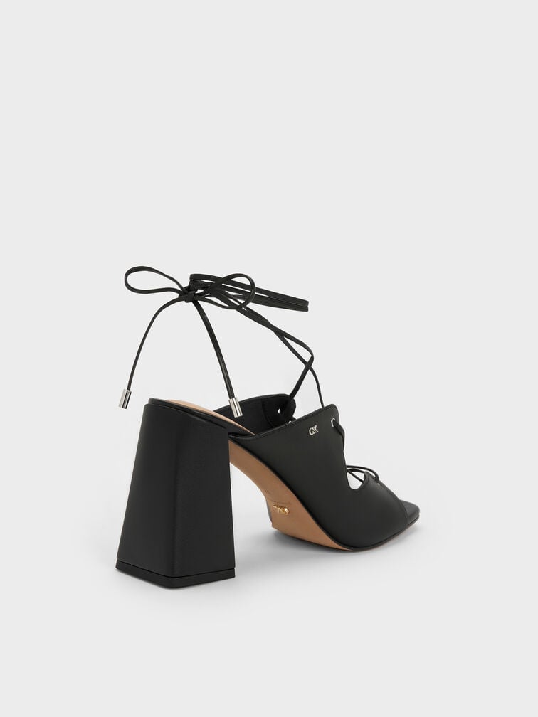 Jianna Leather Heeled Sandals, Black, hi-res
