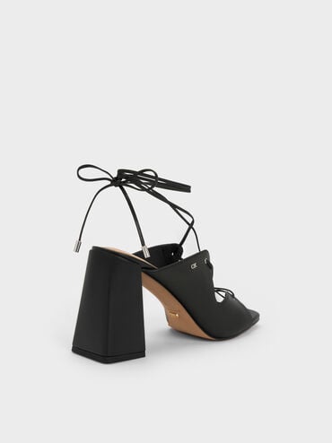 Jianna Leather Heeled Sandals, Black, hi-res