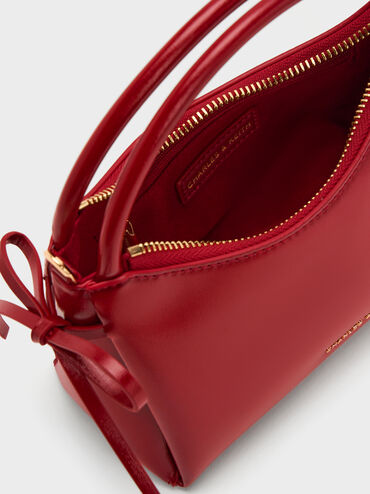 Hazel Bow Horse-Motif Top Handle Bag, Tomato Red, hi-res