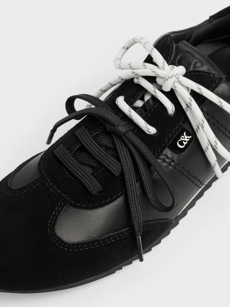 Jace Leather & Suede Sneakers, Black, hi-res