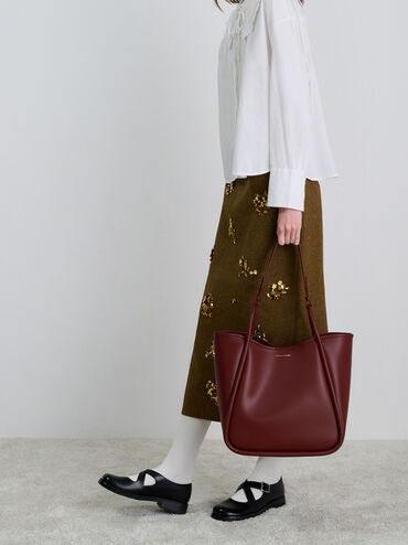 Lyla Tubular Slouchy Tote Bag, Mulberry Plum, hi-res