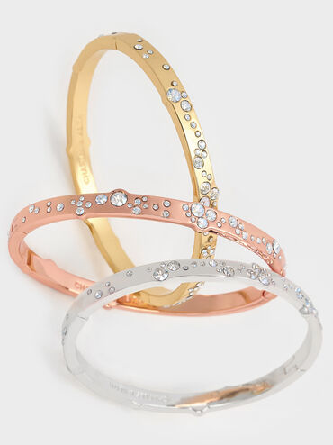 Reverie Crystal Bangle, Silver, hi-res