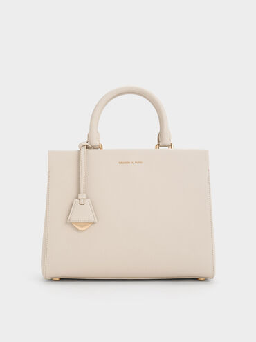 Mirabelle Structured Top Handle bag, Ivory, hi-res