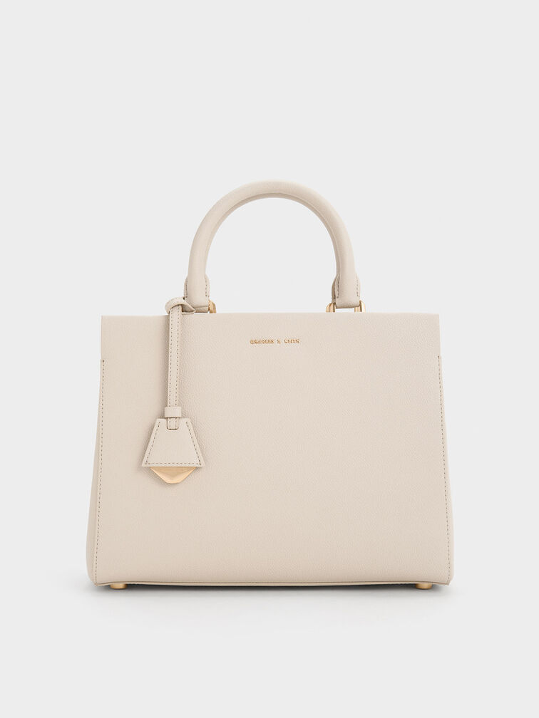 Mirabelle Structured Top Handle bag, Ivory, hi-res