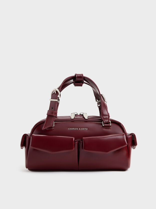 Rachel Multi-Pocket Bowling Bag, Burgundy, hi-res