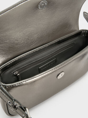 Blaise Belted Shoulder Bag, Pewter, hi-res