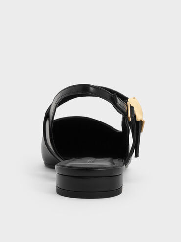 Yvette Pointed-Toe Mary Jane Flats, Black, hi-res