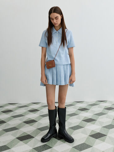 Edna Turn-Lock Knotted-Strap Wallet, Chocolate, hi-res