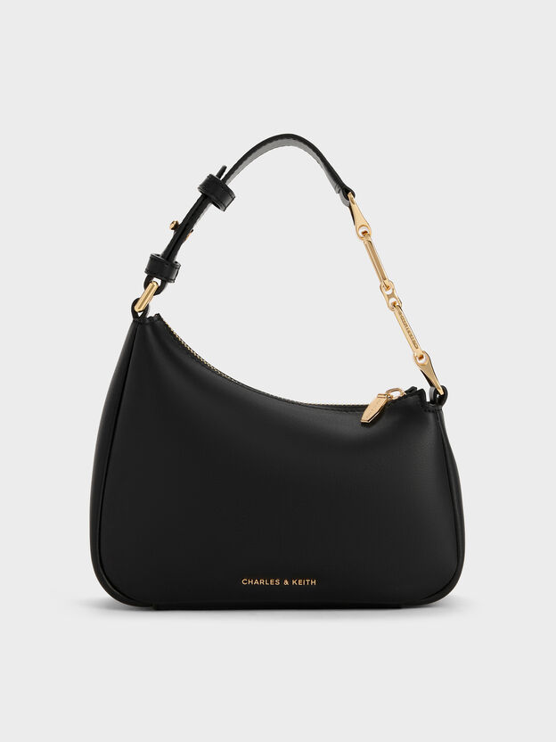 Mini Agatha Chain-Strap Shoulder Bag, Black, hi-res