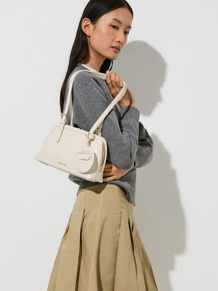 Enola Elongated-Handle Bag, Cream, hi-res