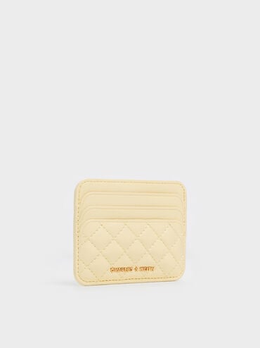 Cleo Quilted Card Holder, Butter Yellow, hi-res