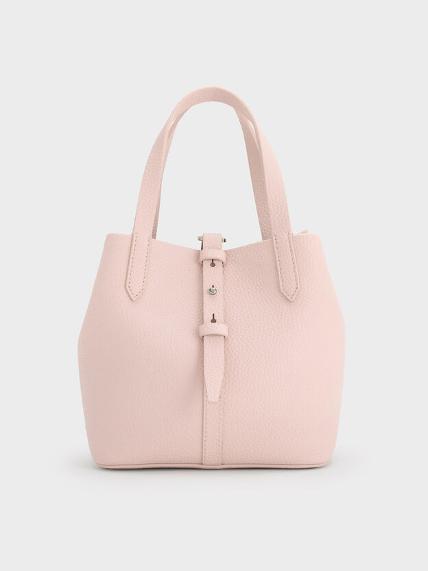 Beryl Belted Bucket Bag, Soft Pink, hi-res