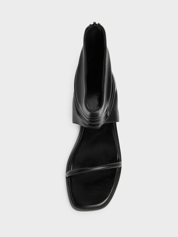 Joplin Ruched Boot Sandals, Black, hi-res