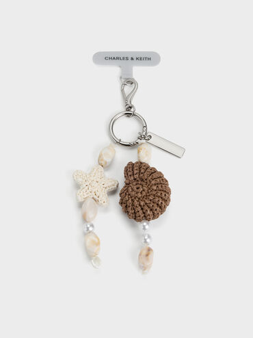 Crochet Seashell-Starfish Beaded Charm, Multi, hi-res