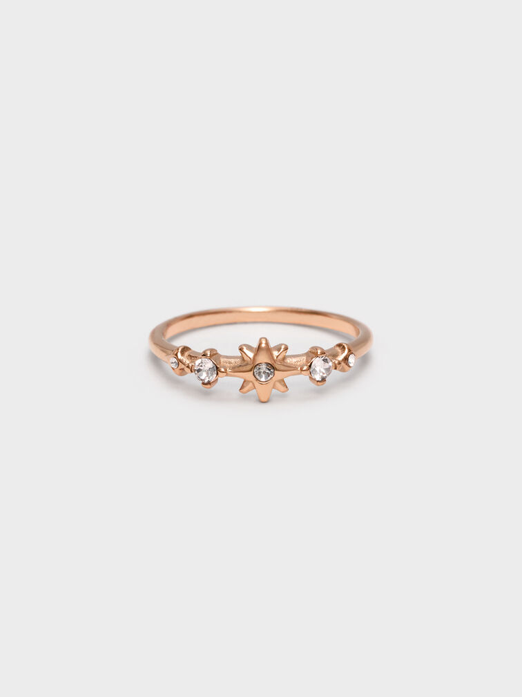 Everest Crystal Star Ring, Rose Gold, hi-res