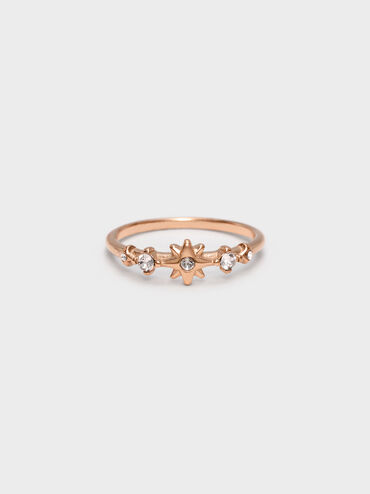 Everest Crystal Star Ring, Rose Gold, hi-res