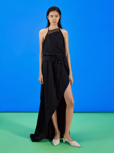 Meja Floral Pointed-Toe Slingback Pumps, White, hi-res