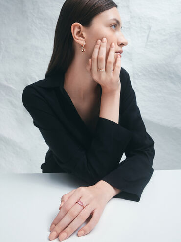 Corrine Pearl Sculptural Ring, Rose Gold, hi-res