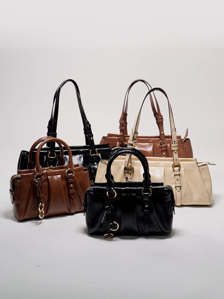 Britton Top Handle Tote Bag, Chocolate, hi-res