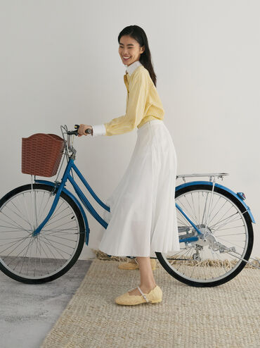 Meja Floral Mary Jane Flats, Yellow, hi-res