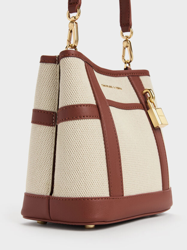 Scottie Canvas Bucket Bag, Brick, hi-res