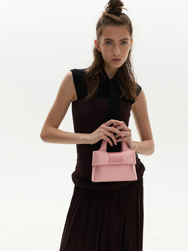 Aravis Bow Bucket Bag​, Pink, hi-res