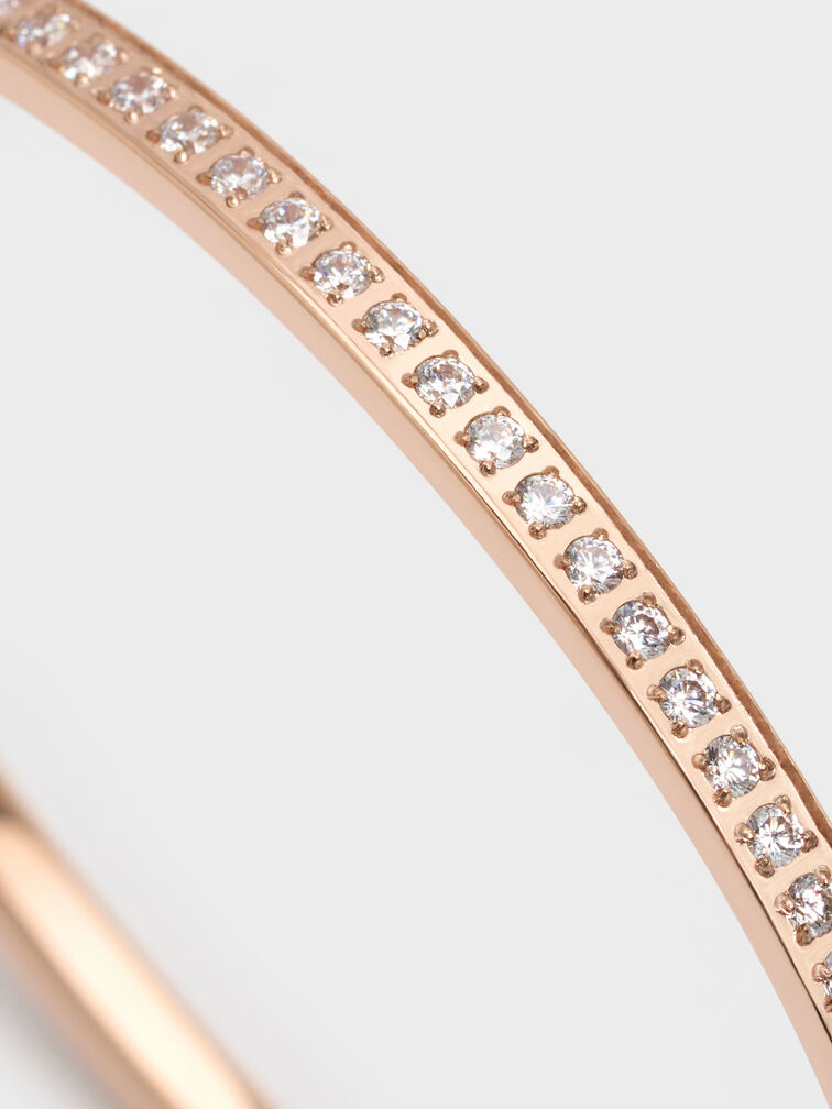 Hermione Crystal Bangle, Rose Gold, hi-res