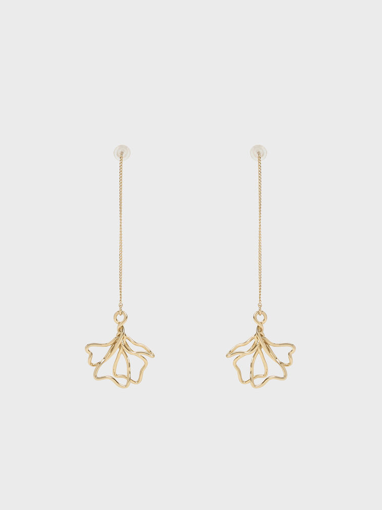 Fernley Flower Chain Drop Earrings, Gold, hi-res