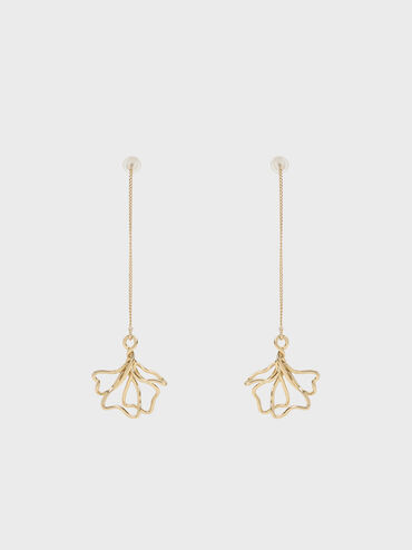Fernley Flower Chain Drop Earrings, Gold, hi-res