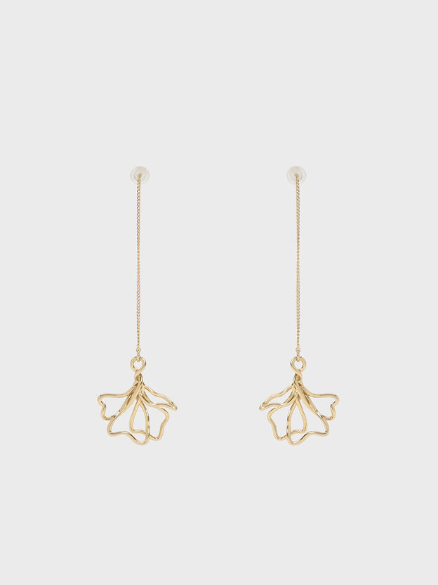 Fernley Flower Chain Drop Earrings, Gold, hi-res