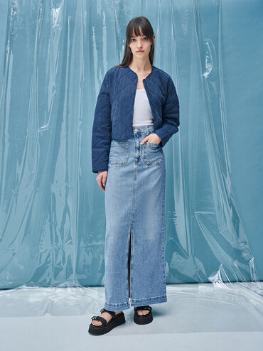 Laine Metallic-Buckle Flatform Sandals, Black, hi-res