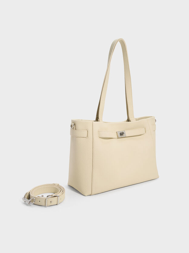Dinora Belted Tote Bag, Chalk, hi-res