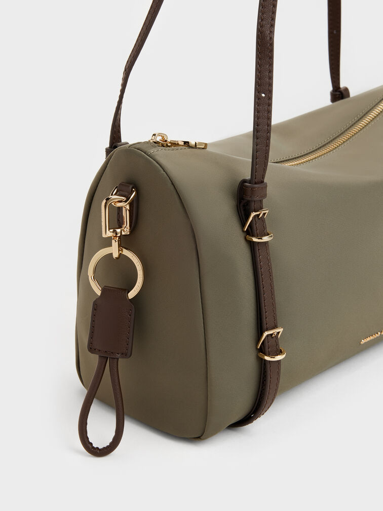 Levy Nylon Shoulder Bag, Deep Olive, hi-res