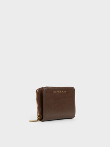 Finley Zip-Around Small Wallet, Dark Brown, hi-res