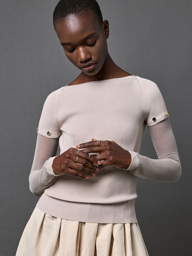 Everest Crystal Star Ring, Silver, hi-res