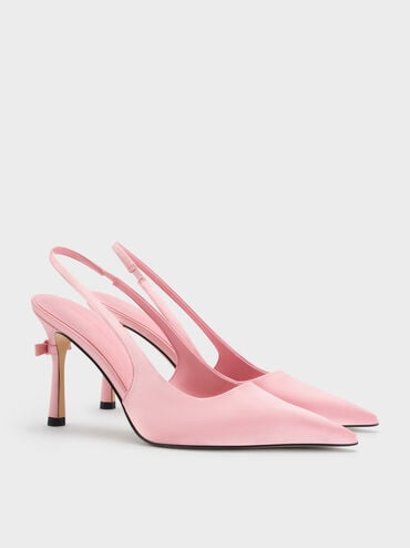 Brantley Bow Slingback Pumps, Pink, hi-res