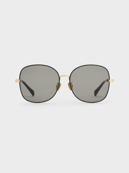 Ivette Butterfly Sunglasses, Black, hi-res