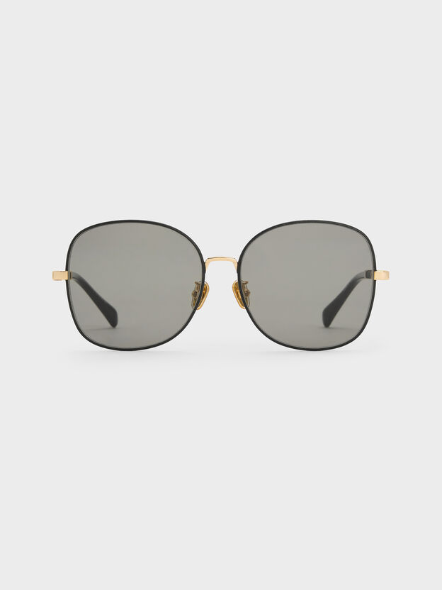 Ivette Butterfly Sunglasses, Black, hi-res