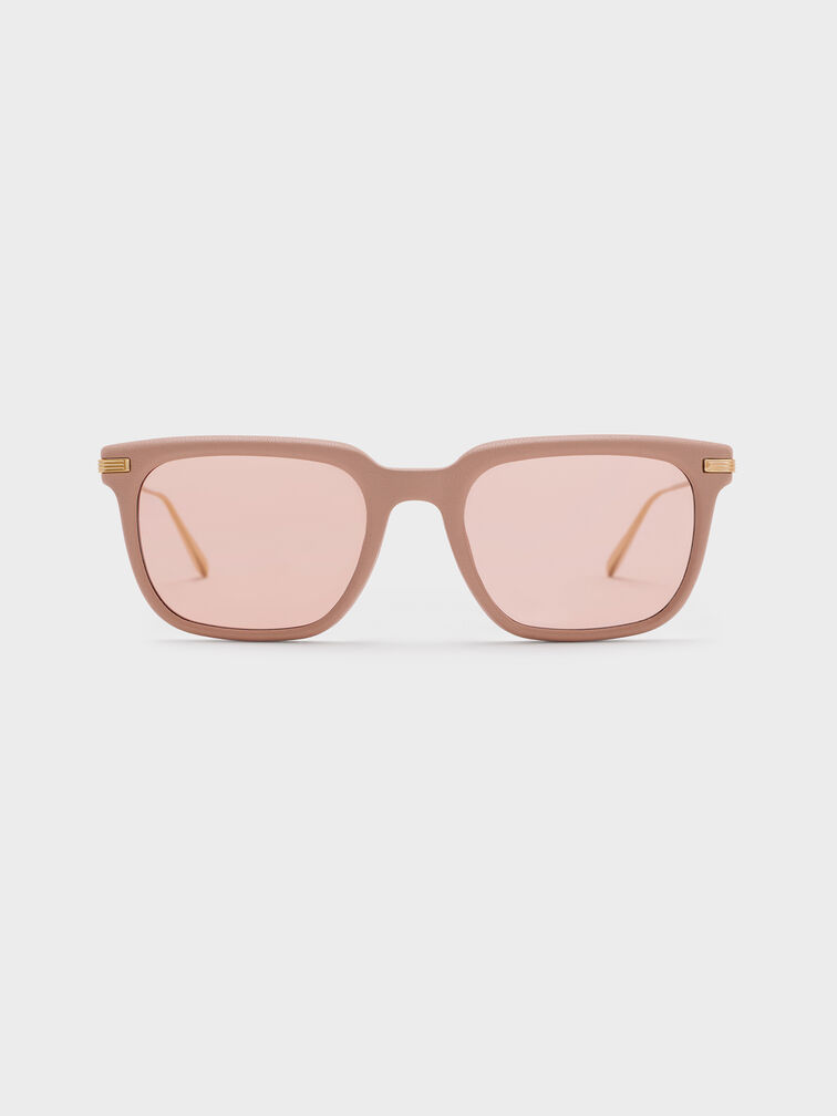 Aura Rectangular Sunglasses, Pink, hi-res