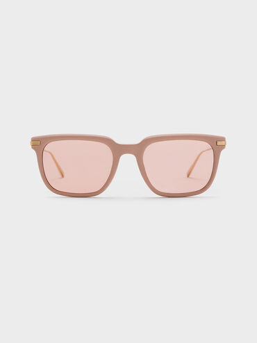Aura Rectangular Sunglasses, Pink, hi-res