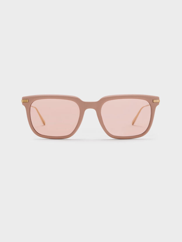 Aura Rectangular Sunglasses, Pink, hi-res